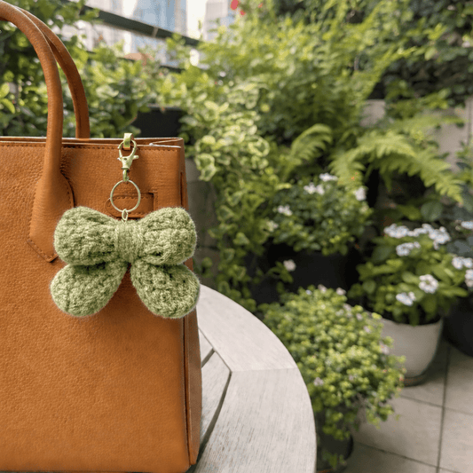 Handmade Crochet Bow Keychain – Pack of 3 | Cute Aesthetic Bag & Key Accessories - TrendySpice Store