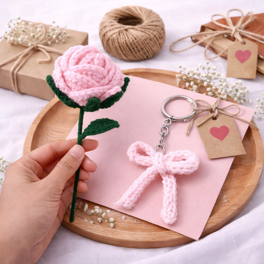 Valentine Gift Rose with Keychain Combo