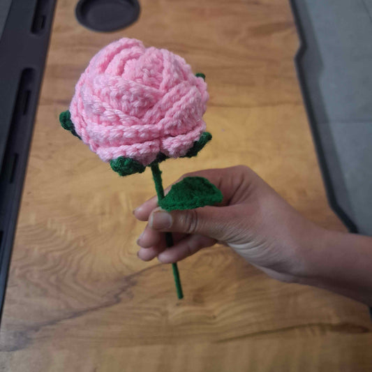 Handmade Crochet Rose Flower Combo – Pink & Dark Pink | Everlasting Romantic Gift