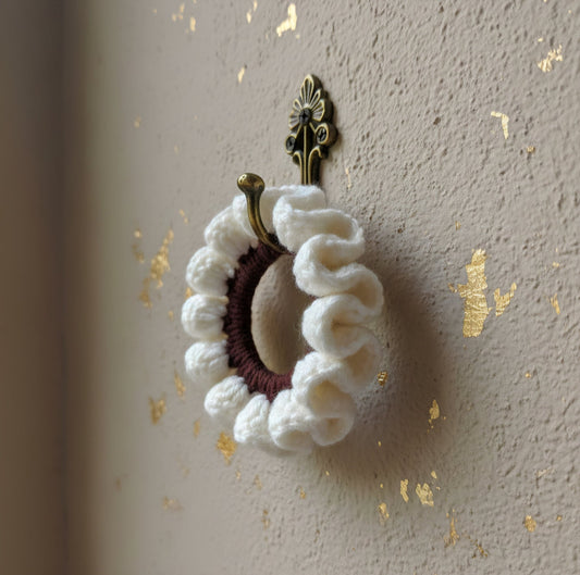 Handmade Crochet Flower Hair Scrunchies | Soft Knit Bun & Ponytail Holder (Pack of 2 / Pack of 3) - TrendySpice Store