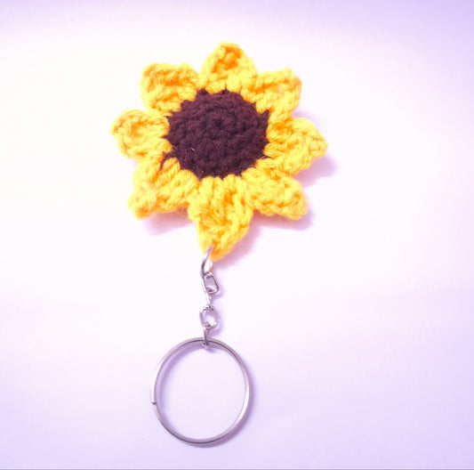 Handmade Crochet Sunflower Keychain | Aesthetic Floral Bag Charm | Cute Gift Accessory(pack of 2) - TrendySpice Store