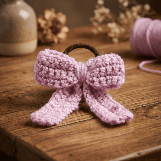 Handmade Lavender Crochet Bow Hair Clip | Soft Woolen Bow for Girls & Women(pack of 3) - TrendySpice Store